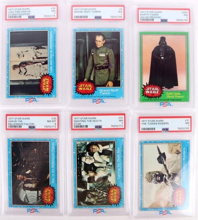 Lot 169227: 1977 STAR WARS PSA GRADED CARDS - LOT OF 6
