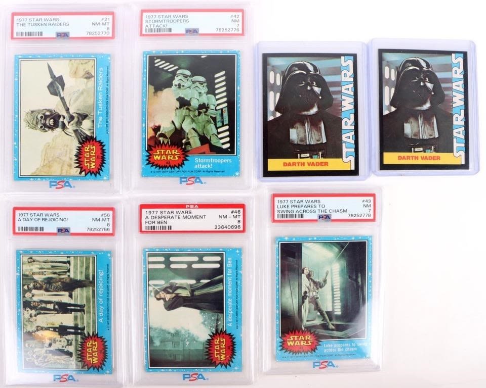 Lot 169229: 1977 STAR WARS TRADING CARDS PSA - LOT OF 7
