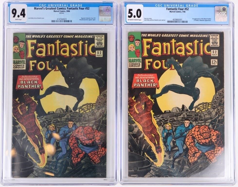 Lot 169232: FANTASTIC FOUR #52 CGC 5.0 & #52 REPRINT CGC 9.4