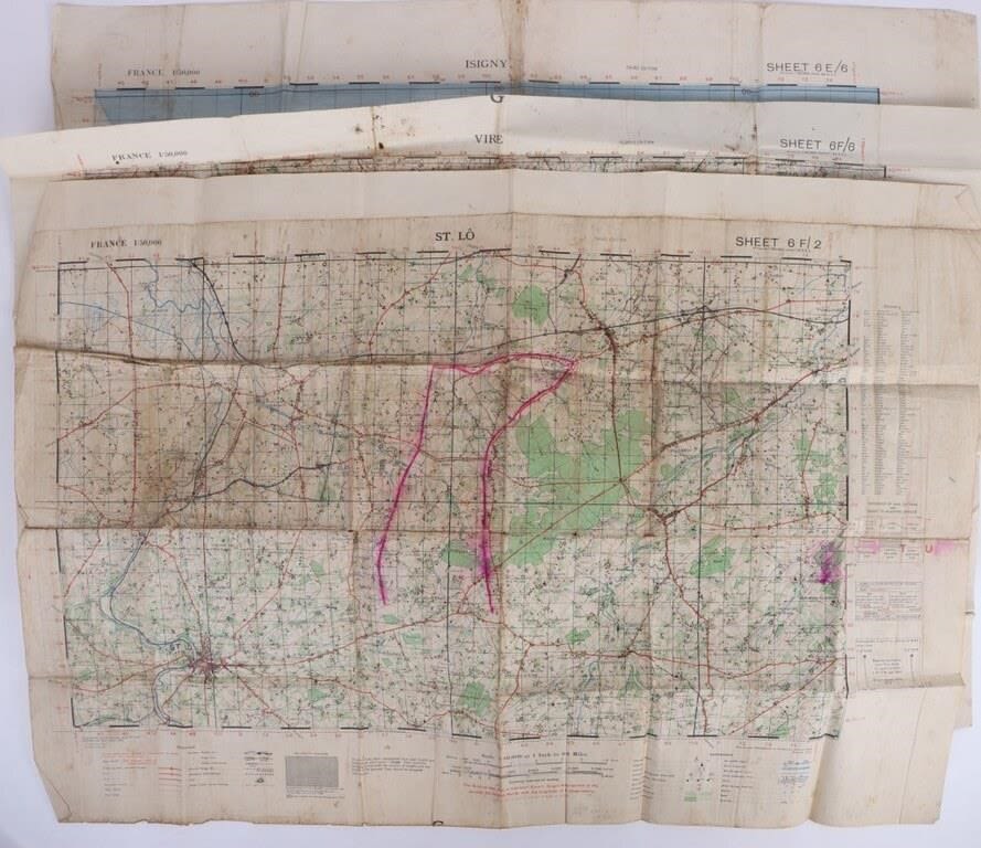 Lot 171283: WWII U.S. MILITARY WAR MAPS OF FRANCE - (3)