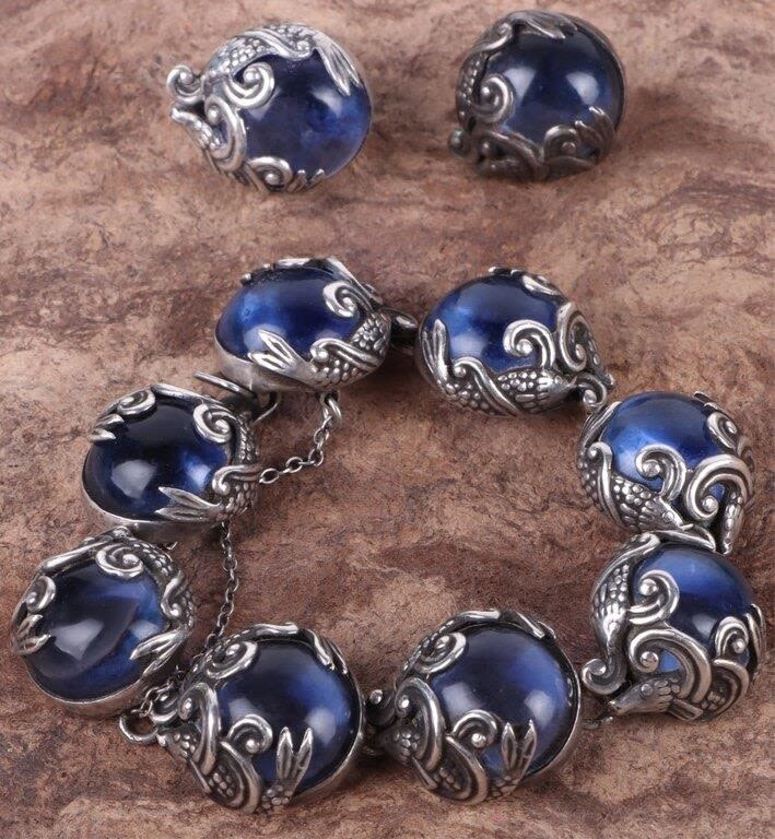 Lot 172139: SIA STERLING SILVER TAXCO MATCHING JEWELRY SET