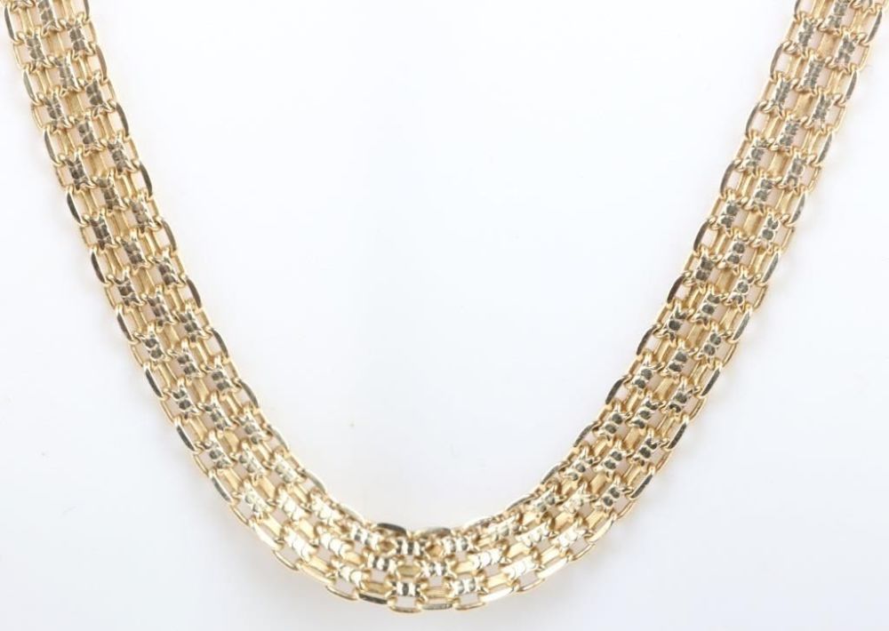 Lot 172141a: 14K YELLOW GOLD MESH NECKLACE