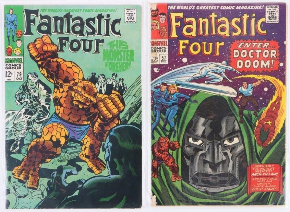 Lot 172195: FANTASTIC FOUR #57 & #79 - ICONIC COVER ART