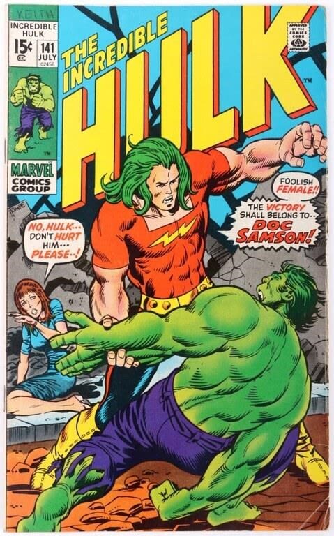 Lot 172198: INCREDIBLE HULK #141 - 1ST APP.  DOC SAMSON