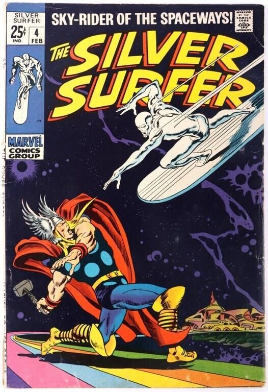 Lot 172201: SILVER SURFER #4 (1968) CLASSIC THOR VS SURFER