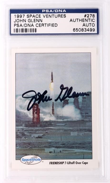 Lot 172213: JOHN GLENN 1997 SPACE VENTURES #278 AUTO PSA CERT