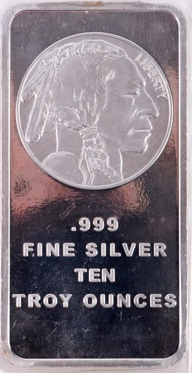 Lot 172276: 10 OZT FINE SILVER AMERICAN BUFFALO BAR