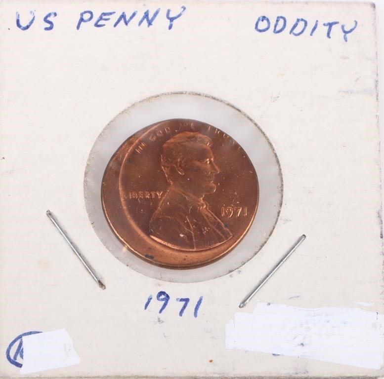 Lot 172280: 1971 P LINCOLN MEMORIAL CENT OFF CENTER STAMP