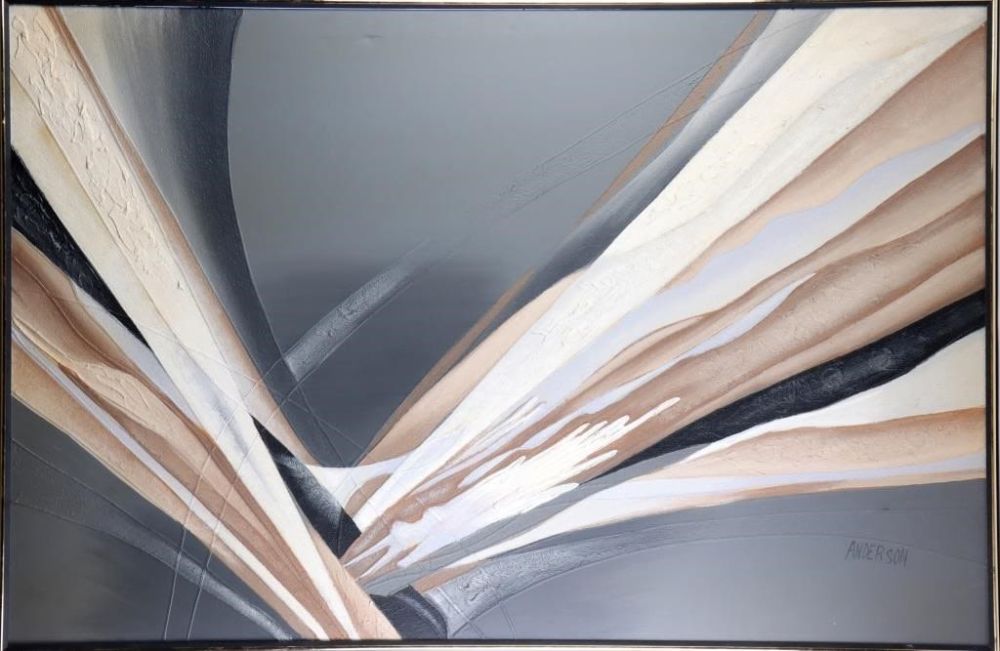 Lot 172117a: ORIGINAL 1970'S ANDERSON OIL ABSTRACT PAINTING