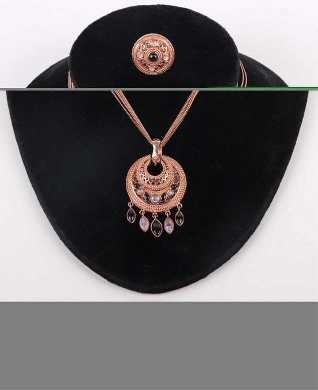 Lot 173220: COPPER ONYX LADIES JEWELRY - (2)
