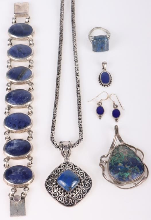 Lot 173236: STERLING SOUTHWEST LAPIS LADIES JEWELRY - LOT OF 6