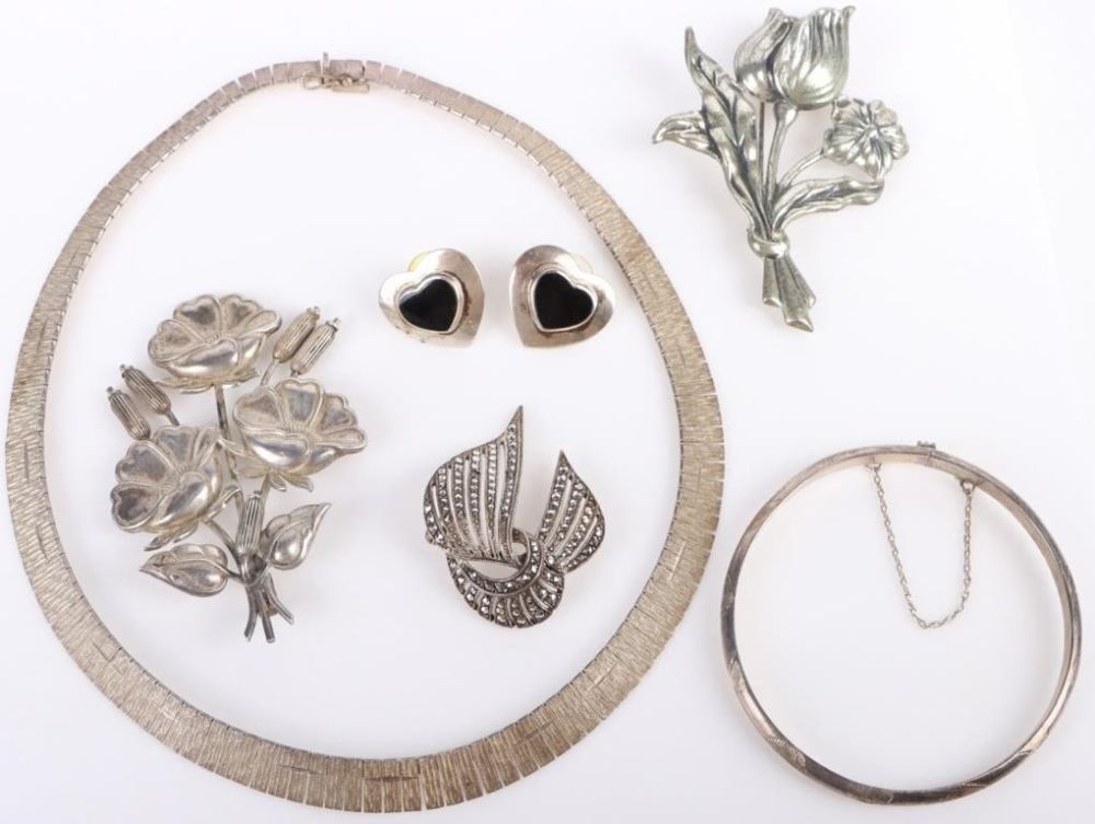 Lot 173243: STERLING SILVER ANTIQUE LADIES JEWELRY - LOT OF 6