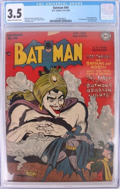 Lot 173249: 3.5 CGC GRADED BATMAN #49 FIRST APPEARANCE