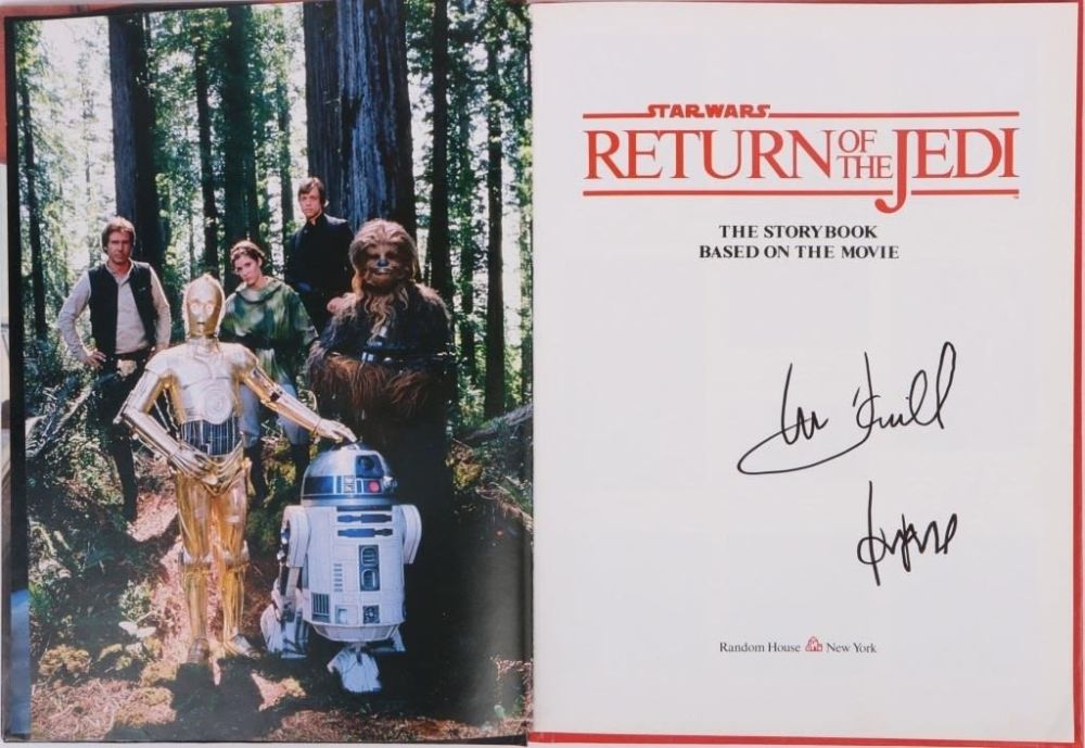 Lot 173255: HAMILL & FORD AUTOGRAPHED RETURN OF THE JEDI BOOK