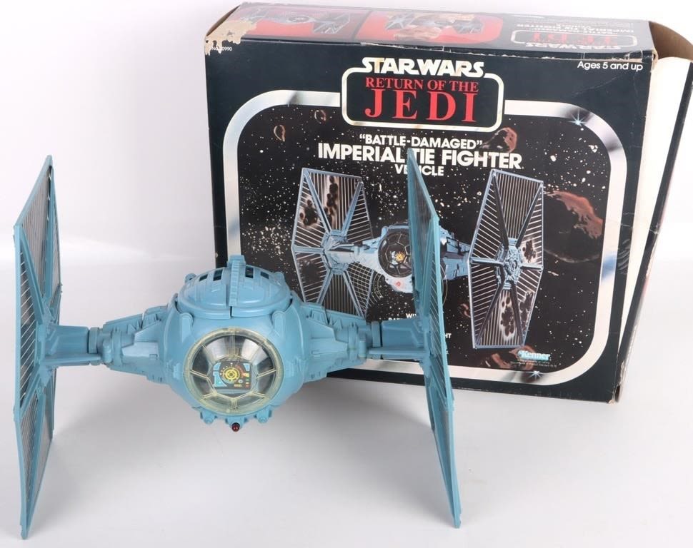Lot 173264: 1983 KENNER ROTJ "BATTLE DAMAGED" TIE FIGHTER
