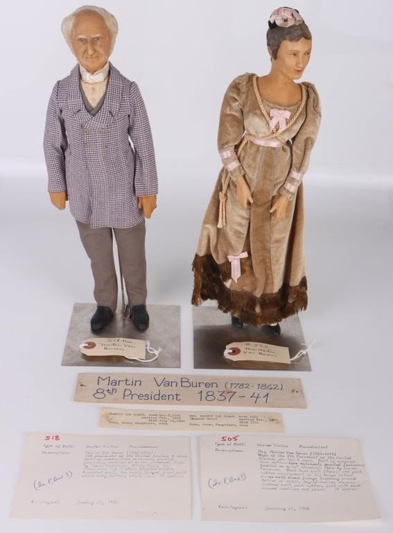 Lot 173270: 8TH PRESIDENT VAN BUREN LEWIS SORENSEN DOLL PAIR