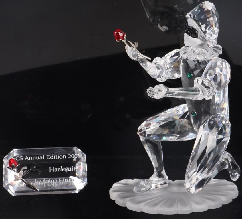 Lot 173319: 2001 SWAROVSKI SCS CRYSTAL HARLEQUIN & PLAQUE