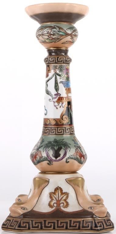 Lot 173326: ITALIAN-STYLE PORCELAIN ORNATE CANDLE HOLDER