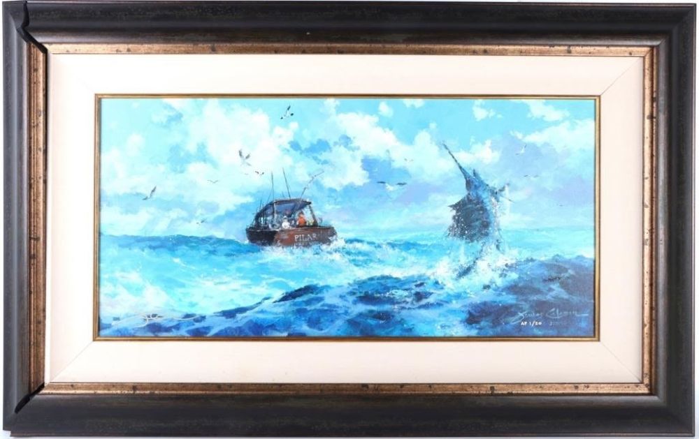 Lot 173331: JAMES COLEMAN "HEMINGWAY PILAR" AP 1/20 GICLEE