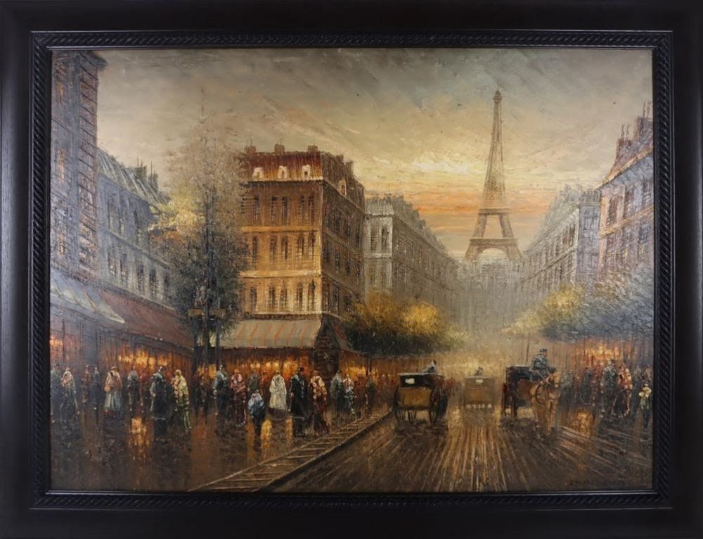 Lot 173334: EDWARD CORTEZ FRENCH PARIS OIL PAINTING (AFTER)