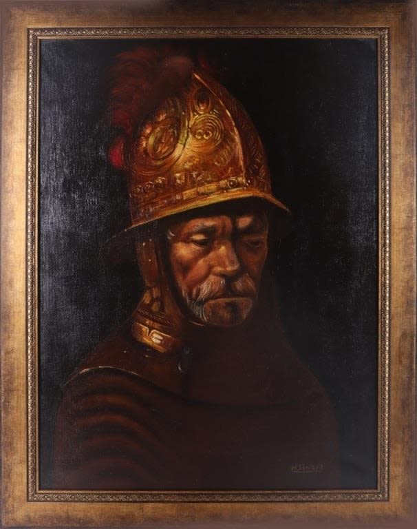 Lot 173338: REMBRANDT (1606-1669) OIL PAINTING BY M. AMAYA