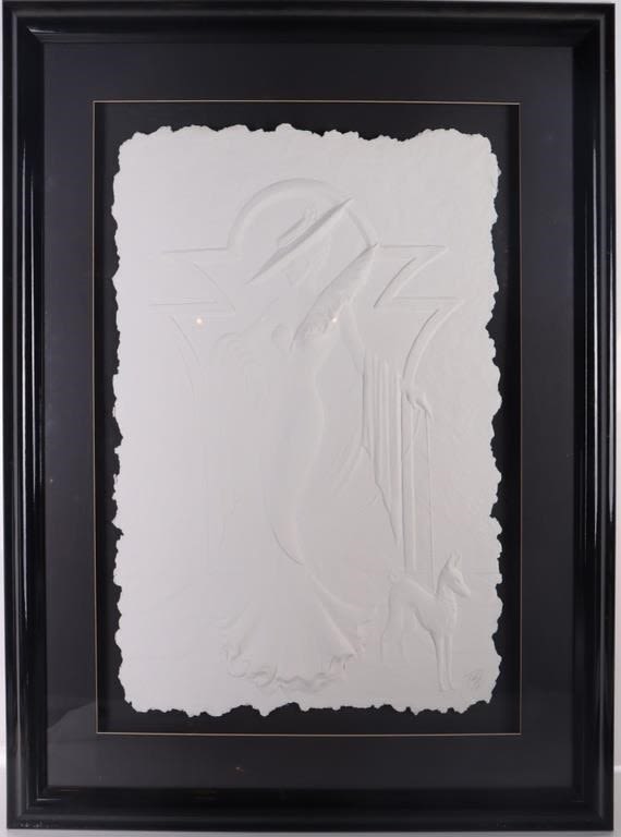 Lot 173340: ROBERTA PECK SIGNED ERTE STYLE PAPER ART