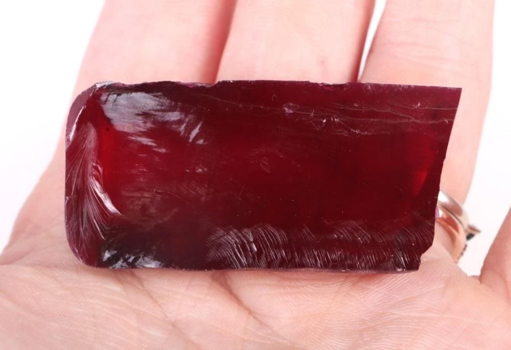 Lot 174154: 218.65CT ROUGH-CUT GENUINE TESTED RED RUBY
