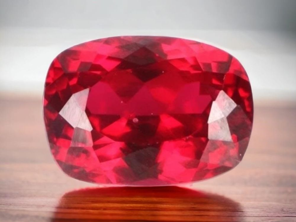 Lot 174156: 12.10CT CUSHION-CUT GENUINE TESTED RED RUBY