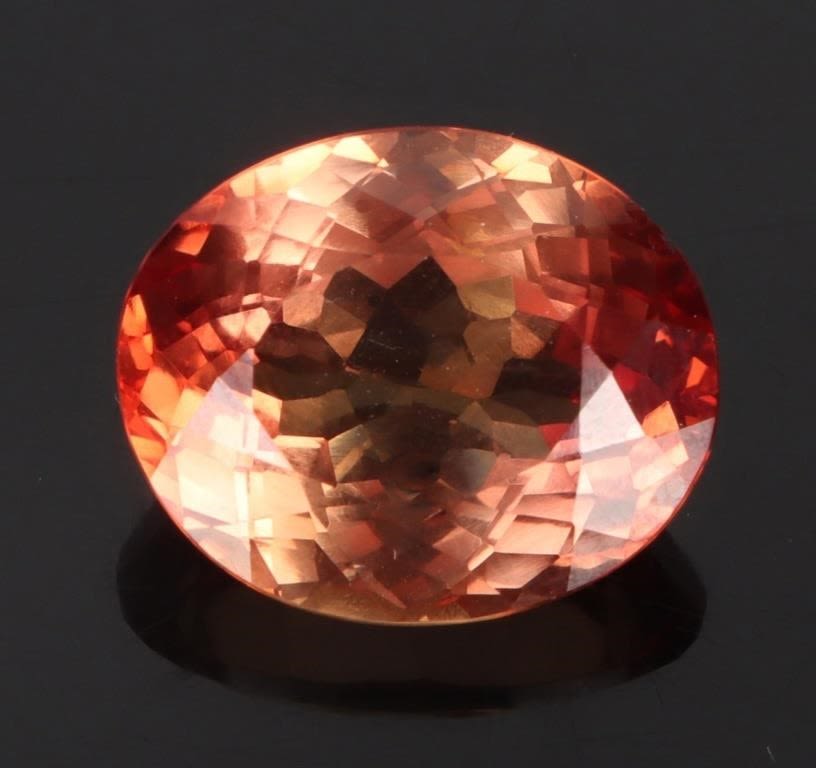 Lot 174161: 27.35CT OVAL NATURAL ORANGE SAPPHIRE W/ AGL CERT