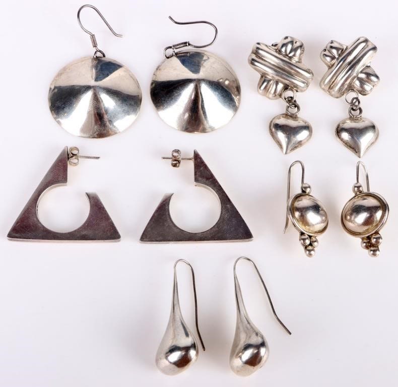 Lot 174219: MEXICO STERLING SILVER LADIES EARRINGS - LOT OF 5