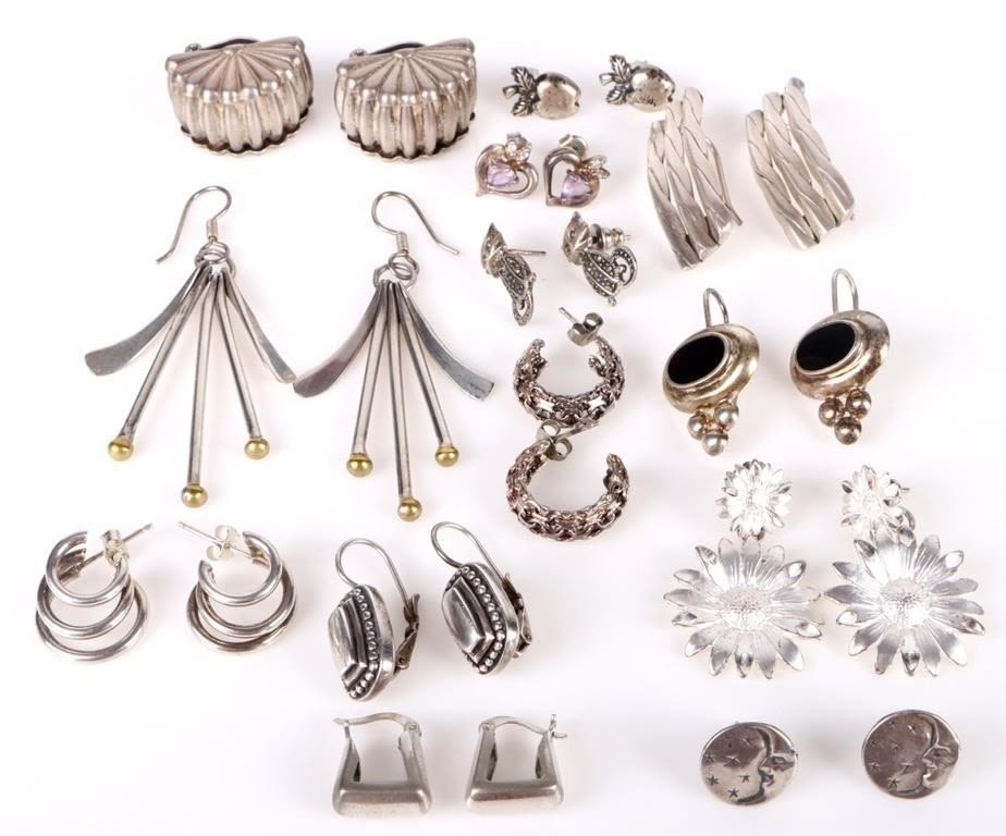 Lot 174225: STERLING SILVER LADIES EARRINGS - LOT OF 13