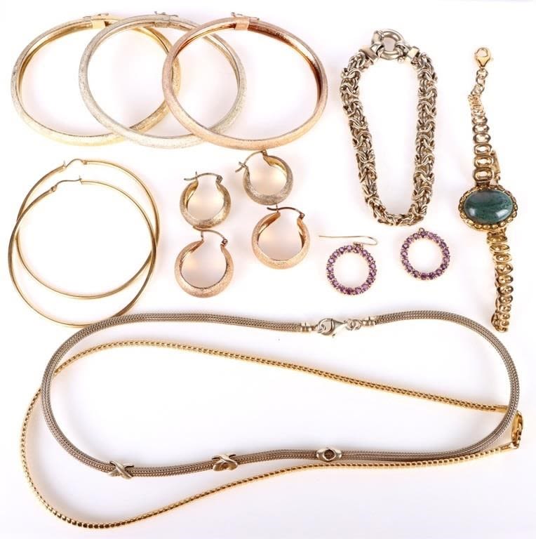 Lot 174243: GOLD-TONED STERLING SILVER LADIES JEWELRY