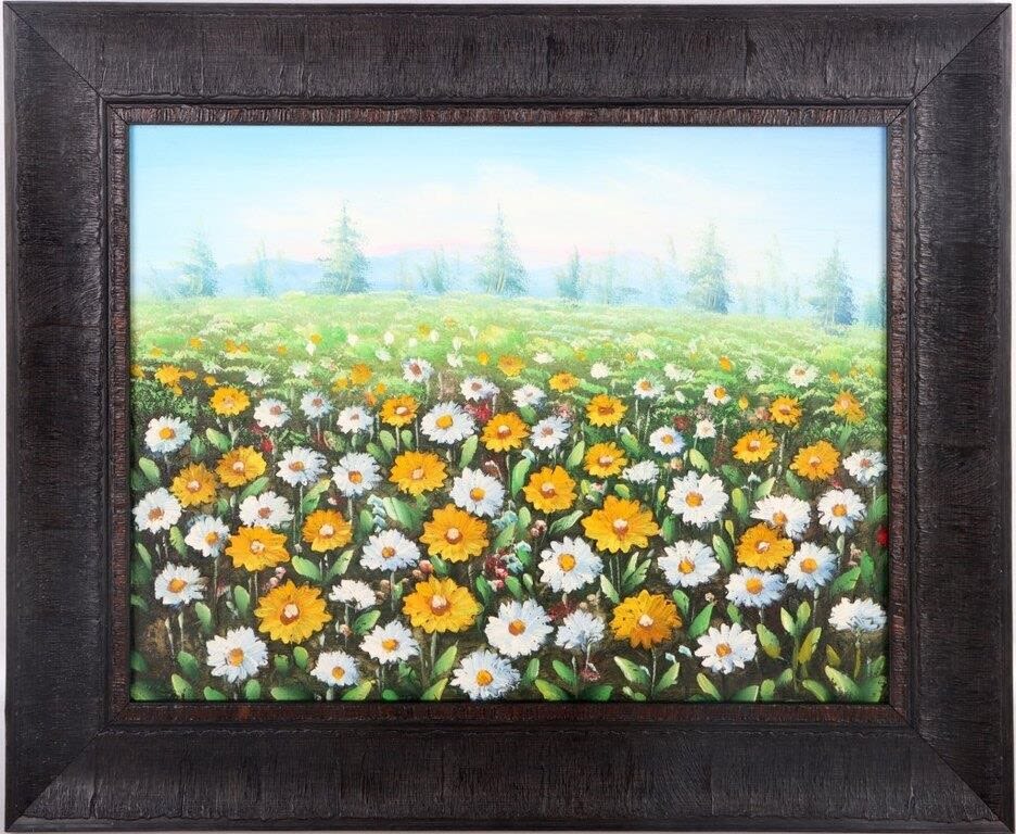Lot 174261: A. FOLZ ORIGINAL ACRYLIC FLOWERS IMPASTO PAINTING