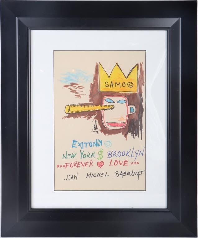 Lot 174265: AFTER JEAN-MICHEL BASQUIAT INK ON PAPER ARTWORK