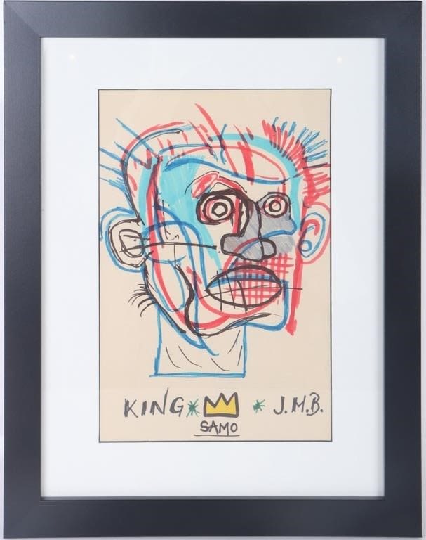 Lot 174269: AFTER JEAN-MICHEL BASQUIAT INK ON PAPER ARTWORK