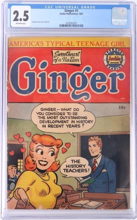 Lot 174273: GINGER #1 (1951) CGC 2.5 OW PAGES ARCHIE  PUB.