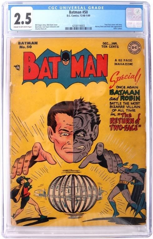 Lot 174275: BATMAN #50 (1948)CGC 2.5 TWO-FACE COVER/JOKER CAM.