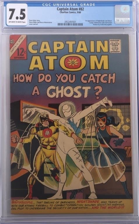 Lot 174279: CAPTAIN ATOM #82 (1ST NIGHTSHADE & GHOST) CGC 7.5