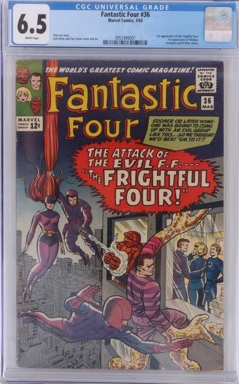 Lot 174287: FANTASTIC FOUR #36 (1ST FRIGHTFUL FOUR) CGC 6.5