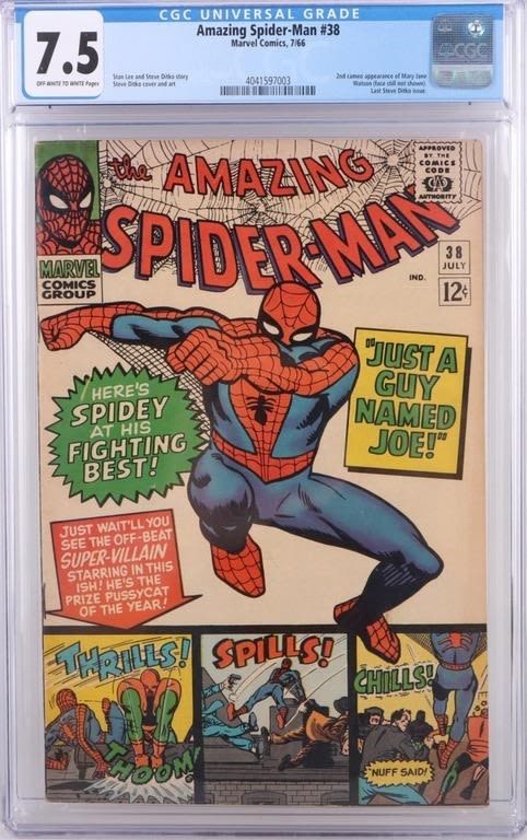 Lot 174291: AMAZING SPIDER-MAN #38 (2ND CAMEO MARY JANE) 7.5