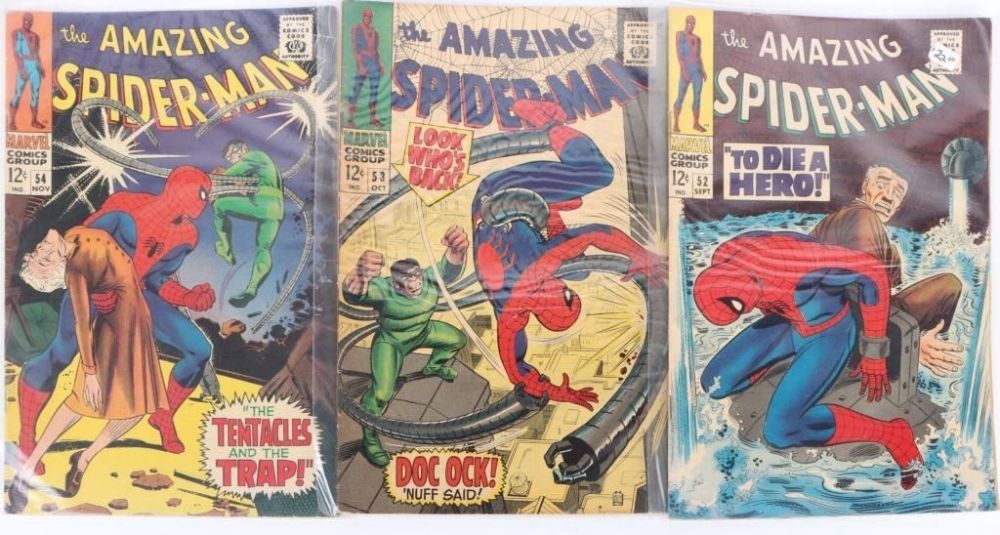 Lot 174310: AMAZING SPIDER-MAN #52-54 SILVER AGE COMICS (3)
