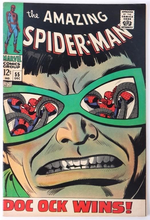 Lot 174314: AMAZING SPIDER-MAN #55 SILVER AGE ICONIC COVER!