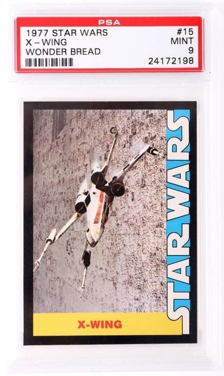 Lot 174321: 1977 STAR WARS X-WING WONDER BREAD #15 PSA 9 MINT