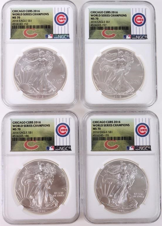 Lot 174388: .999 SILVER 2016 WORLD SERIES CHAMPS EAGLES - (4)