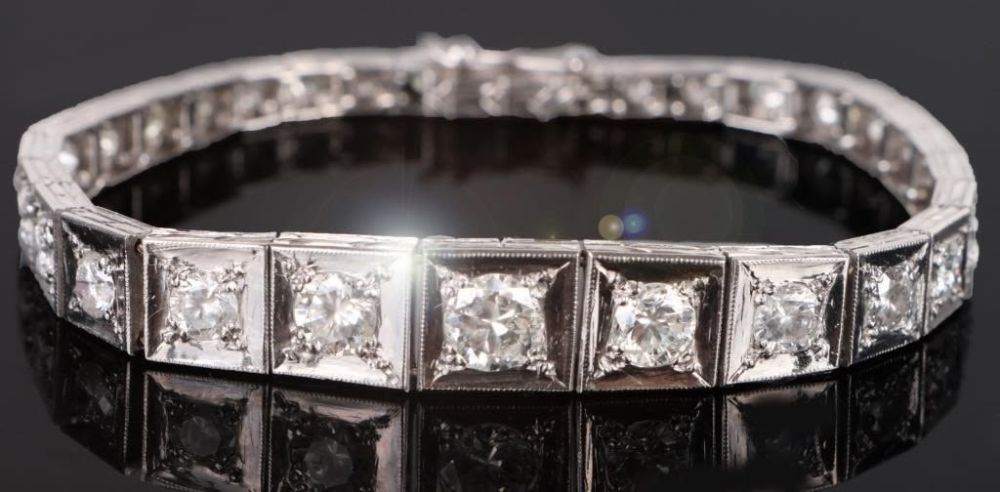 Lot 174082a: 7.56CTW DIAMOND 18K WHITE GOLD LADIES BRACELET