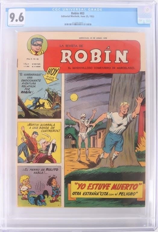 Lot 174277a: ROBIN #83 (1952) CGC 9.6 NM SPANISH ED. GOLDEN AGE