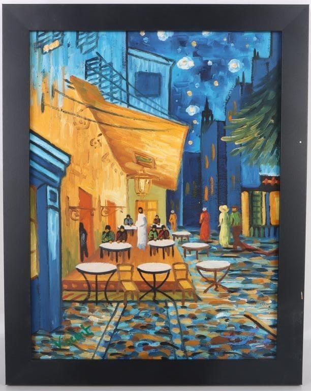 Lot 175236: VAN GOGH OIL "CAFE TERRACE AT NIGHT" (AFTER)