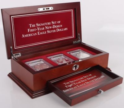 .999 FINE SILVER SIGNATURE SET FIRST YEAR EAGLES. .999 fine silver The Signature Set of 