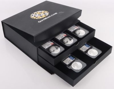 .999 FINE SILVER CHEIF ENGRAVER SIGNED SET - (9). .999 fine silver Chief Engraver signature 