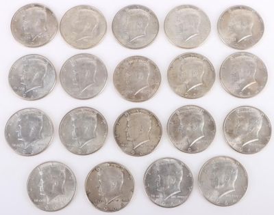 90% SILVER KENNEDY HALF DOLLARS - LOT OF 19. 90% silver Kennedy half silver dollars - lot of 19 
